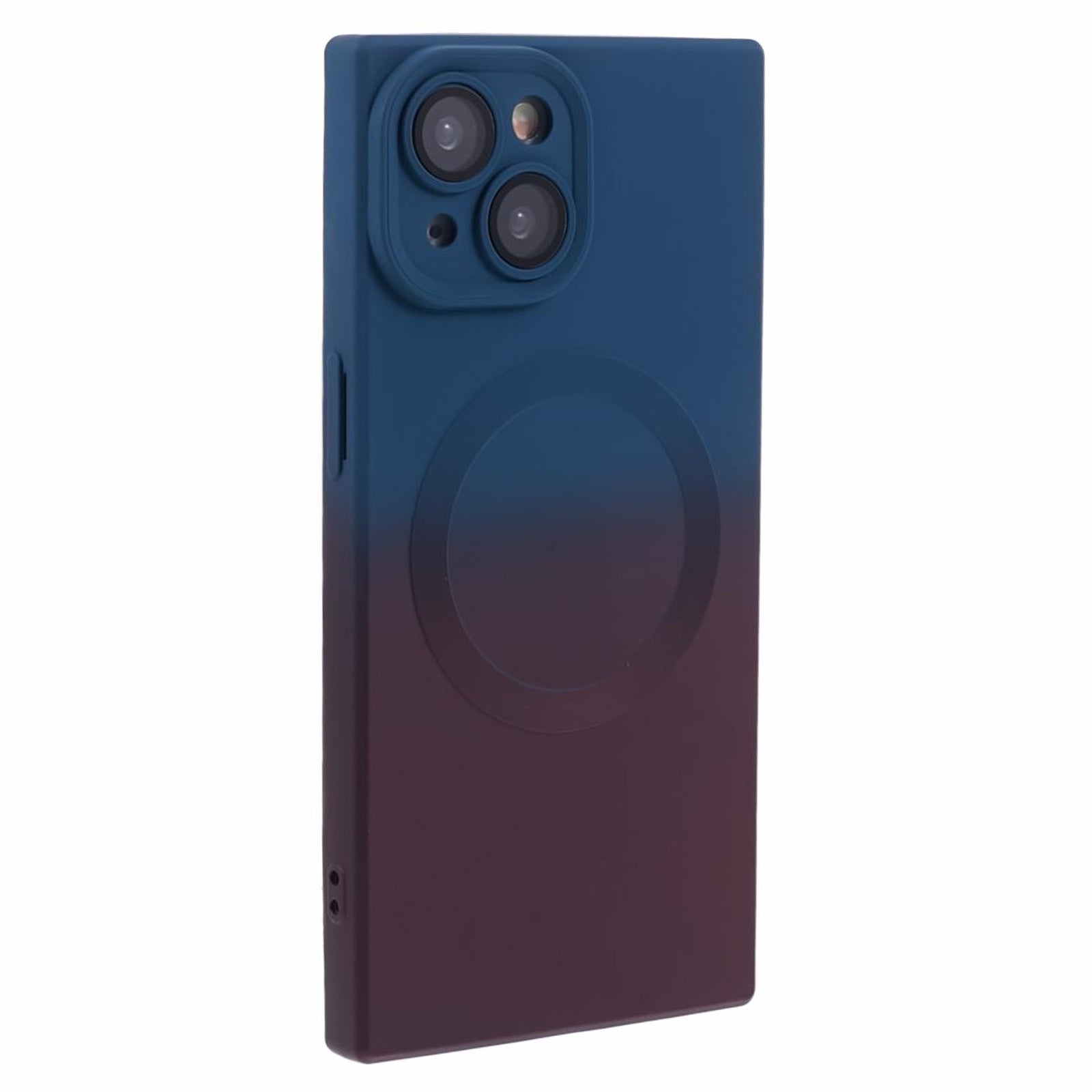 HH Series for iPhone 14 Magnetic Case Rubberized TPU Cover Lens Protector - Pink+Blue HH Series for iPhone 14 Magnetic Case Rubberized TPU Cover Lens Protector - Pink+Blue